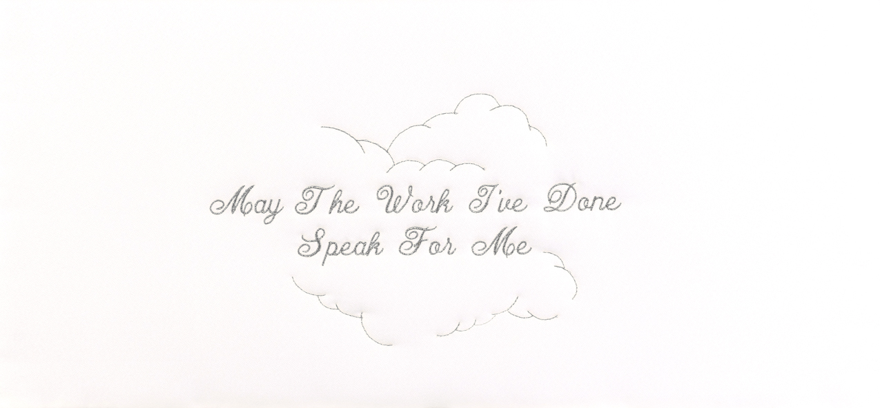 May The Work Ive Done White-Silver Faux